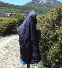 Sleeping bags in "solar dryer" 