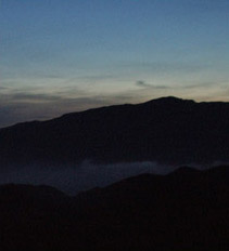 Fog down below at sunrise