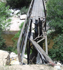 Wrecked Deep Creek bridge
